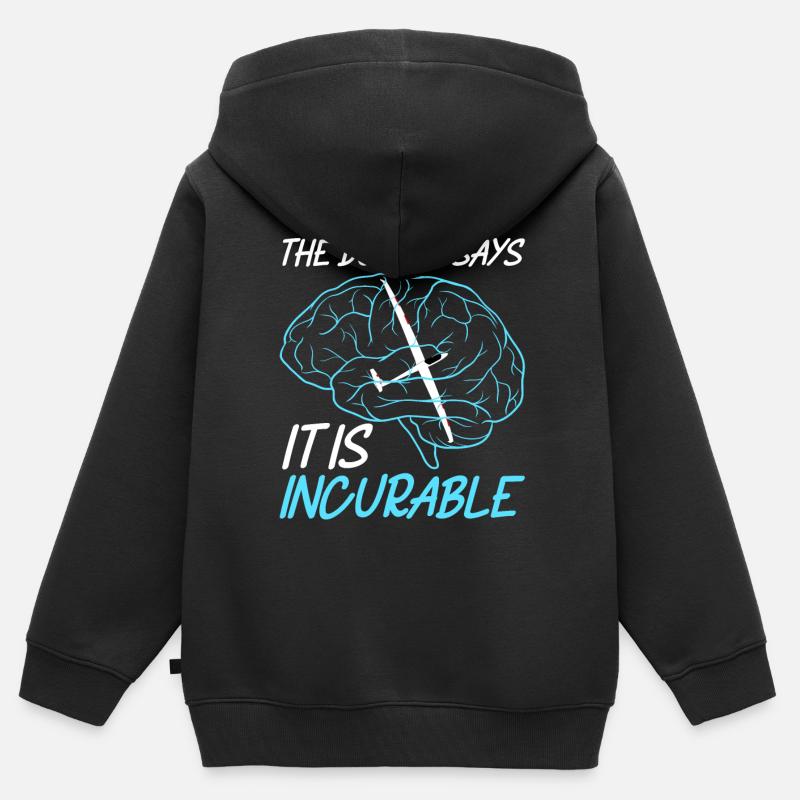 Planeurs Planeurs Planeurs Voler - Sweat Premium à capuche zippé enfant bio - noir