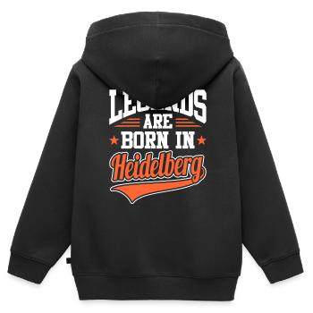 Heidelberg - Kinder Premium Organic Zip Hoodie - Schwarz - Hinten - AI Model Kid Male (0cm)