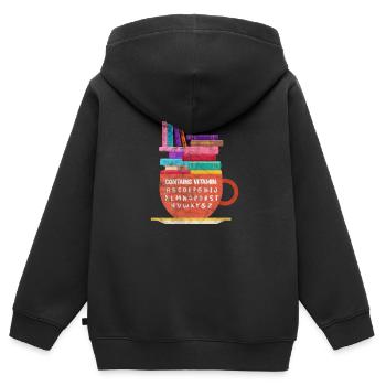 Lire - Sweat Premium à capuche zippé enfant bio - noir - Dos - AI Model Kid Male (0cm)