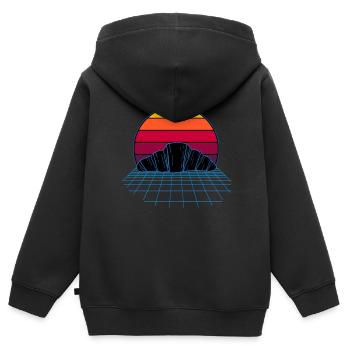 Brot - Kinder Premium Organic Zip Hoodie - Schwarz - Hinten - AI Model Kid Male (0cm)