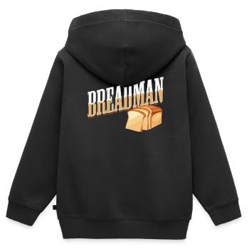 Brot - Kinder Premium Organic Zip Hoodie - Schwarz - Hinten - AI Model Kid Male (0cm)