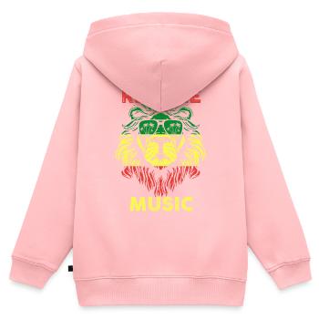 Reggae Musik Löwe - Kinder Premium Organic Zip Hoodie - Rosa - Hinten - AI Model Kid Female (0cm)