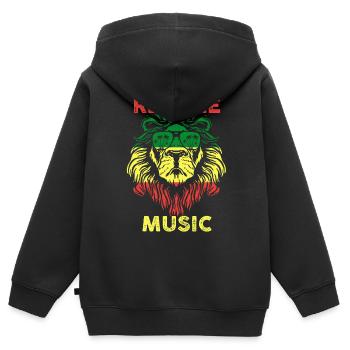 Reggae Musik Löwe - Kinder Premium Organic Zip Hoodie - Schwarz - Hinten - AI Model Kid Male (0cm)