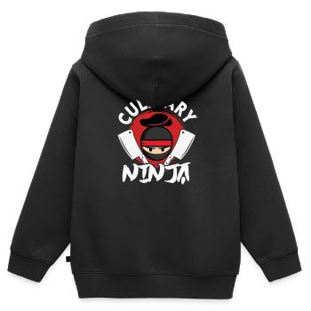 Cuisine cuisine ninja cuisine cuisine chef cadeau - Sweat Premium à capuche zippé enfant bio - noir - Dos - AI Model Kid Male (0cm)