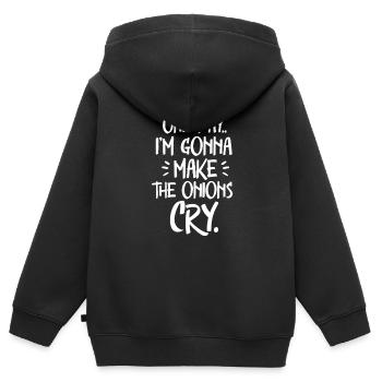 Cuisine cuisine cuisine cuisine restaurant chef cadeau - Sweat Premium à capuche zippé enfant bio - noir - Dos - AI Model Kid Male (0cm)
