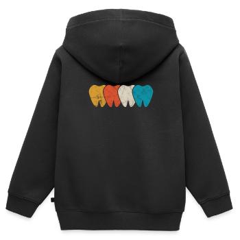 Zahnarzt - Kinder Premium Organic Zip Hoodie - Schwarz - Hinten - AI Model Kid Male (0cm)