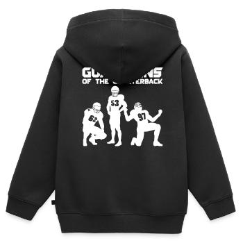 Gardiens du quarterback de football américain O-Line - Sweat Premium à capuche zippé enfant bio - noir - Dos - AI Model Kid Male (0cm)