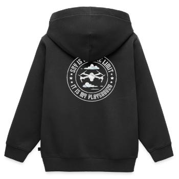 Drohne - Kinder Premium Organic Zip Hoodie - Schwarz - Hinten - AI Model Kid Male (0cm)