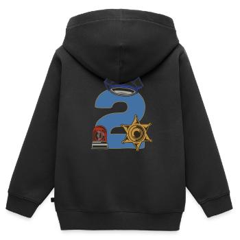 I've been a kid's birthday party police for 2 years - Kids Premium Organic Zip-up Hoodie - black - Back - AI Model Kid Male (0cm)