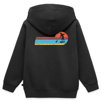 SUP paddleboarding Stand Up Paddle Herren supboard - Kinder Premium Organic Zip Hoodie - Schwarz - Hinten - AI Model Kid Male (0cm)