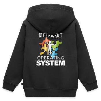 Autismus - Kinder Premium Organic Zip Hoodie - Schwarz - Hinten - AI Model Kid Male (0cm)