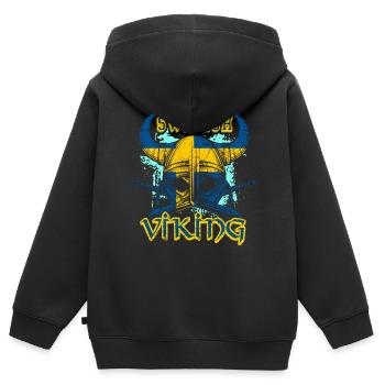 Schwedischer Wikinger - Kinder Premium Organic Zip Hoodie - Schwarz - Hinten - AI Model Kid Male (0cm)