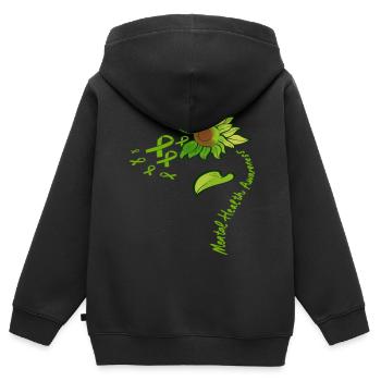 Sunflower Mental Health Awareness Depression - Kinder Premium Organic Zip Hoodie - Schwarz - Hinten - AI Model Kid Male (0cm)