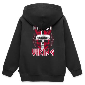 Viking danois - Sweat Premium à capuche zippé enfant bio - noir - Dos - AI Model Kid Male (0cm)