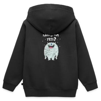 Yéti - Sweat Premium à capuche zippé enfant bio - noir - Dos - AI Model Kid Male (0cm)