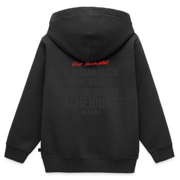 Scheidung - Kinder Premium Organic Zip Hoodie - Schwarz - Hinten - AI Model Kid Male (0cm)