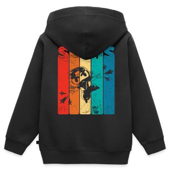 Retro Six 6 years 6 . Birthday Ninja Stars - Kids Premium Organic Zip-up Hoodie - black - Back - AI Model Kid Male (0cm)
