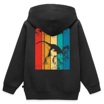 Retro Sieben 7 Jahre 7 . Geburtstag Barynox - Kinder Premium Organic Zip Hoodie - Schwarz - Hinten - AI Model Kid Male (0cm)