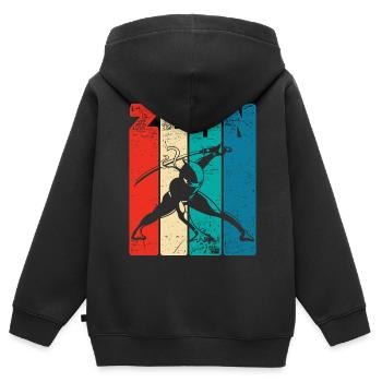 Retro Ten 10 years 10 . Birthday Ninja - Kids Premium Organic Zip-up Hoodie - black - Back - AI Model Kid Male (0cm)
