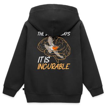 Observation des oiseaux Oiseaux Observation des oiseaux Oiseaux - Sweat Premium à capuche zippé enfant bio - noir - Dos - AI Model Kid Male (0cm)