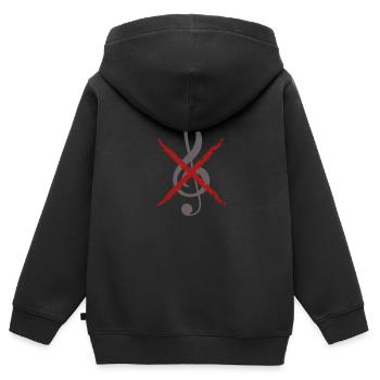Schlagzeug & Bass ohne Violinschlüssel - Kinder Premium Organic Zip Hoodie - Schwarz - Hinten - AI Model Kid Male (0cm)