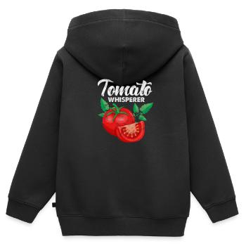 Tomate - Kinder Premium Organic Zip Hoodie - Schwarz - Hinten - AI Model Kid Male (0cm)