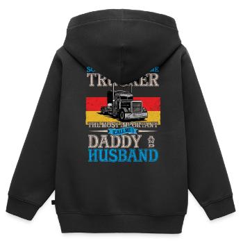German Trucker - Kids Premium Organic Zip-up Hoodie - black - Back - AI Model Kid Male (0cm)