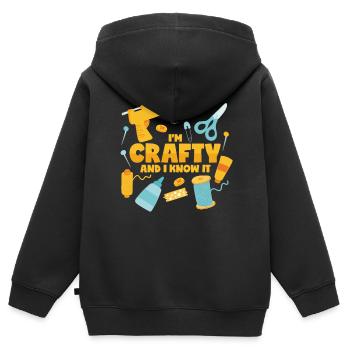 Basteln Spruch DIY Bastelnachmittag Kreativ - Kinder Premium Organic Zip Hoodie - Schwarz - Hinten - AI Model Kid Male (0cm)