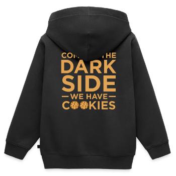 Biscuits - Sweat Premium à capuche zippé enfant bio - noir - Dos - AI Model Kid Male (0cm)