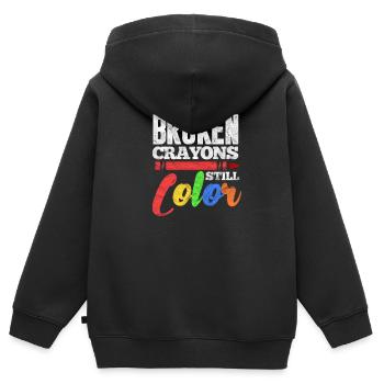 Psychische Gesundheit - Kinder Premium Organic Zip Hoodie - Schwarz - Hinten - AI Model Kid Male (0cm)