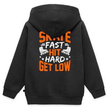 Roller - Sweat Premium à capuche zippé enfant bio - noir - Dos - AI Model Kid Male (0cm)