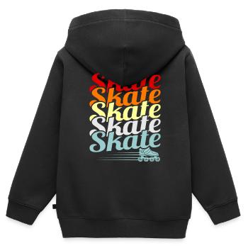 Inline skating - Kids Premium Organic Zip-up Hoodie - black - Back - AI Model Kid Male (0cm)