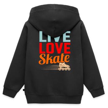Roller - Sweat Premium à capuche zippé enfant bio - noir - Dos - AI Model Kid Male (0cm)