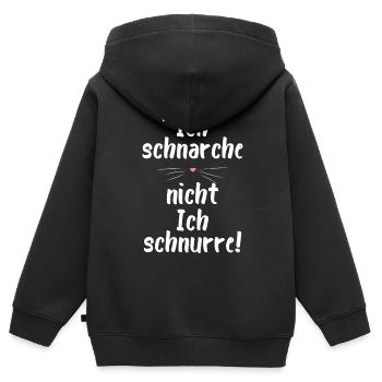 Ich schnarche nicht ich schnurre. Katzen - Kinder Premium Organic Zip Hoodie - Schwarz - Hinten - AI Model Kid Male (0cm)