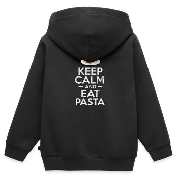 Pasta - Kinder Premium Organic Zip Hoodie - Schwarz - Hinten - AI Model Kid Male (0cm)