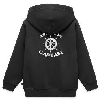 Kapitän - Kinder Premium Organic Zip Hoodie - Schwarz - Hinten - AI Model Kid Male (0cm)