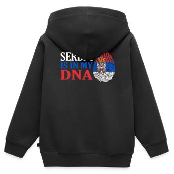 Serbien - Kinder Premium Organic Zip Hoodie - Schwarz - Hinten - AI Model Kid Male (0cm)