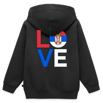 Serbien - Kinder Premium Organic Zip Hoodie - Schwarz - Hinten - AI Model Kid Male (0cm)