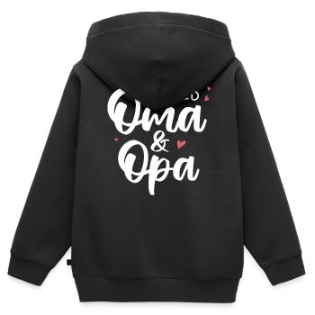 Bis bald Oma & Opa. Enkelkind - Kinder Premium Organic Zip Hoodie - Schwarz - Hinten - AI Model Kid Male (0cm)