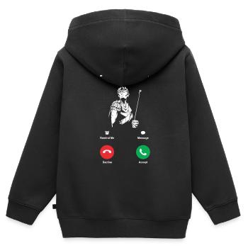 Jules César Rome Italie Empire romain - Sweat Premium à capuche zippé enfant bio - noir - Dos - AI Model Kid Male (0cm)