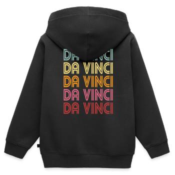 Léonard de Vinci - Sweat Premium à capuche zippé enfant bio - noir - Dos - AI Model Kid Male (0cm)