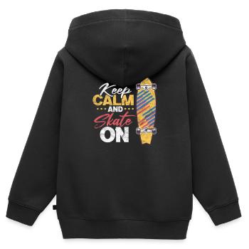 Longboard - Sweat Premium à capuche zippé enfant bio - noir - Dos - AI Model Kid Male (0cm)