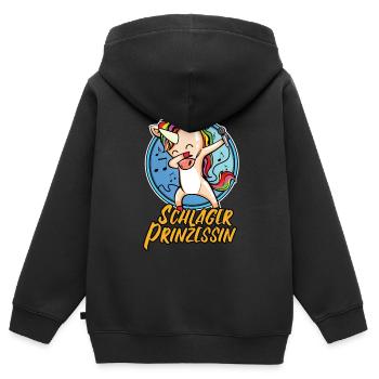Schlager Prinzessin Deutscher Schlager Einhorn - Kinder Premium Organic Zip Hoodie - Schwarz - Hinten - AI Model Kid Male (0cm)