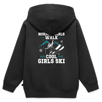 Ski - Kinder Premium Organic Zip Hoodie - Schwarz - Hinten - AI Model Kid Male (0cm)