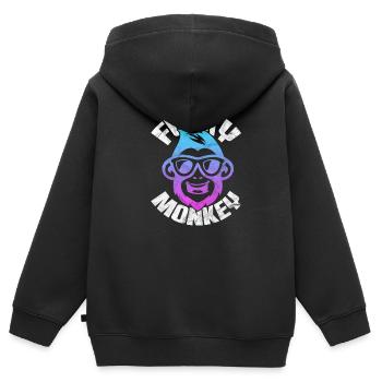 Funk de singe - Sweat Premium à capuche zippé enfant bio - noir - Dos - AI Model Kid Male (0cm)