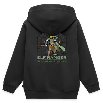 Personnage D20 Rpg - Onze Rangers - Sweat Premium à capuche zippé enfant bio - noir - Dos - AI Model Kid Male (0cm)