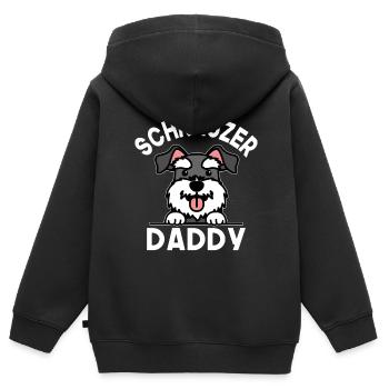 Schnauzer Daddy - Kinder Premium Organic Zip Hoodie - Schwarz - Hinten - AI Model Kid Male (0cm)