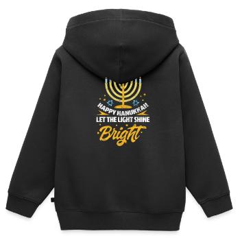 Hanoucca - Sweat Premium à capuche zippé enfant bio - noir - Dos - AI Model Kid Male (0cm)
