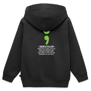 Psychische Gesundheit - Kinder Premium Organic Zip Hoodie - Schwarz - Hinten - AI Model Kid Male (0cm)