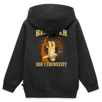 Fonctionnaire à vie. Paresse - Sweat Premium à capuche zippé enfant bio - noir - Dos - AI Model Kid Male (0cm)
